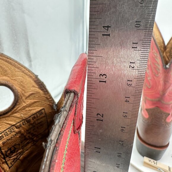 Ariat Men Size 10.5EE 34879 Brown Red Leather Cowboy Mid Calf Western Boot - Picture 11 of 14